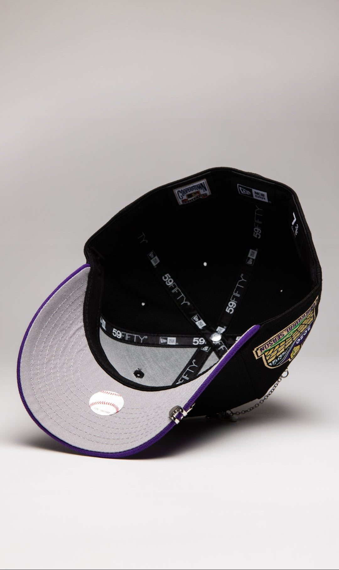 NEW ERA EXCLUSIVE 59FIFTY BLACK/PURPLE TEXAS RANGERS W/ INAUGURAL SEASON SIDE PATCH