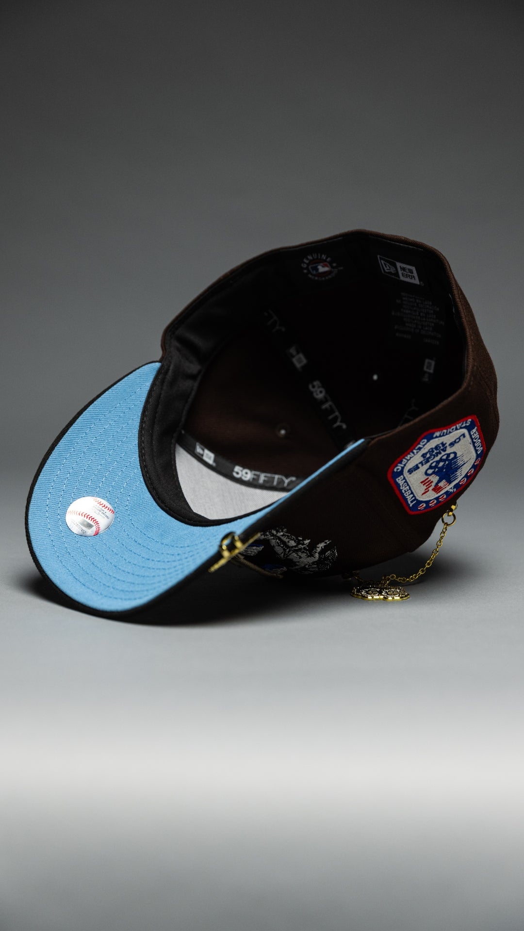 NEW ERA EXCLUSIVE 59FIFTY DARK BROWN/BLACK LOS ANGELES DODGERS 'HEAVENLY CITY" W/ 1984 OLYMPIC SIDE PATCH