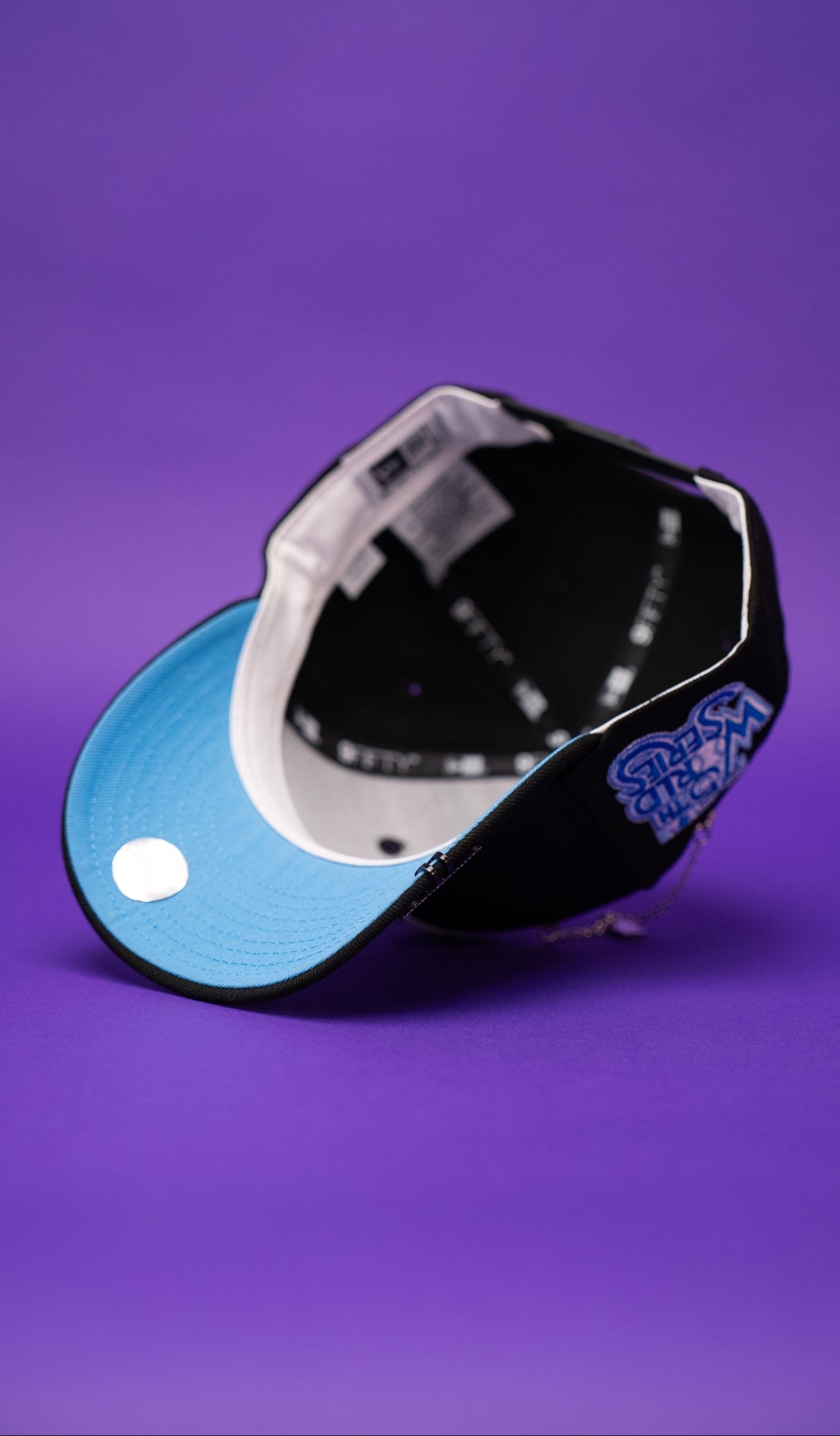 NEW ERA EXCLUSIVE 9FIFTY BLACK LOS ANGELES DODGERS SNAPBACK W/ BLUE ROSE + 75TH WORLD SERIES SIDE PATCH