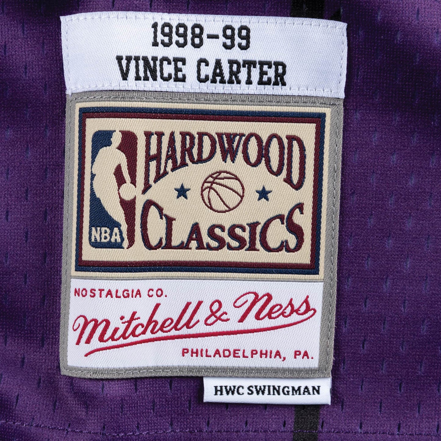 MITCHELL & NESS PURPLE NBA TORONTO RAPTORS ROAD 1998-99 VINCE CARTER SWINGMAN JERSEY