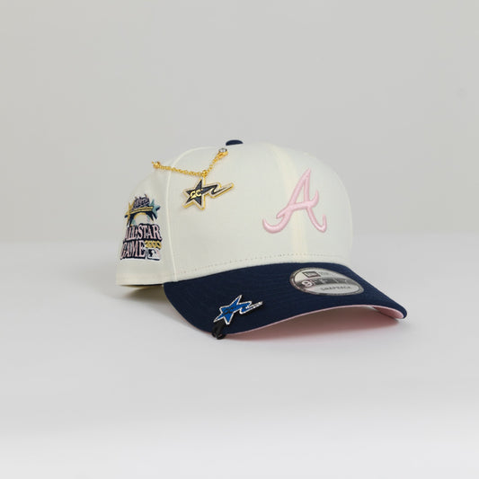 NEW ERA EXCLUSIVE 9FIFTY CHROME/ NAVY ATLANTA BRAVES SNAPBACK W/ 2000 ALL STAR GAME SIDE PATCH