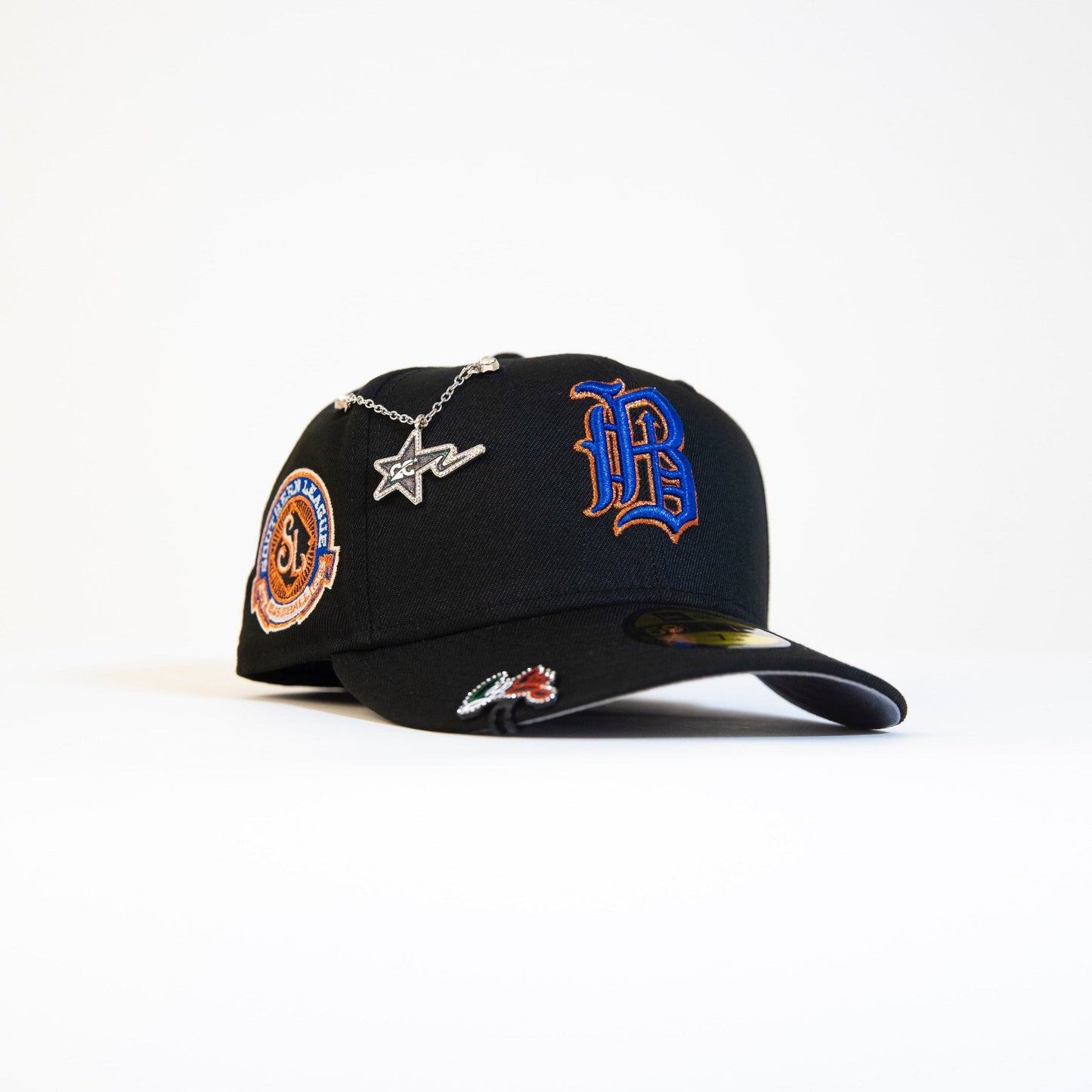NEW ERA EXCLUSIVE 59FIFTY BLACK BIRMINGHAM BARONS W/ SOUTHERN LEAGUE SIDE PATCH