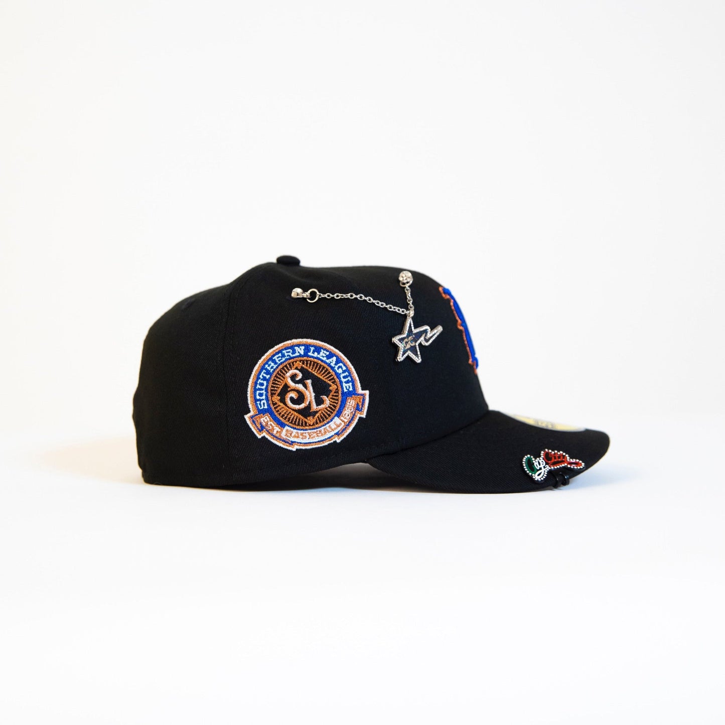 NEW ERA EXCLUSIVE 59FIFTY BLACK BIRMINGHAM BARONS W/ SOUTHERN LEAGUE SIDE PATCH