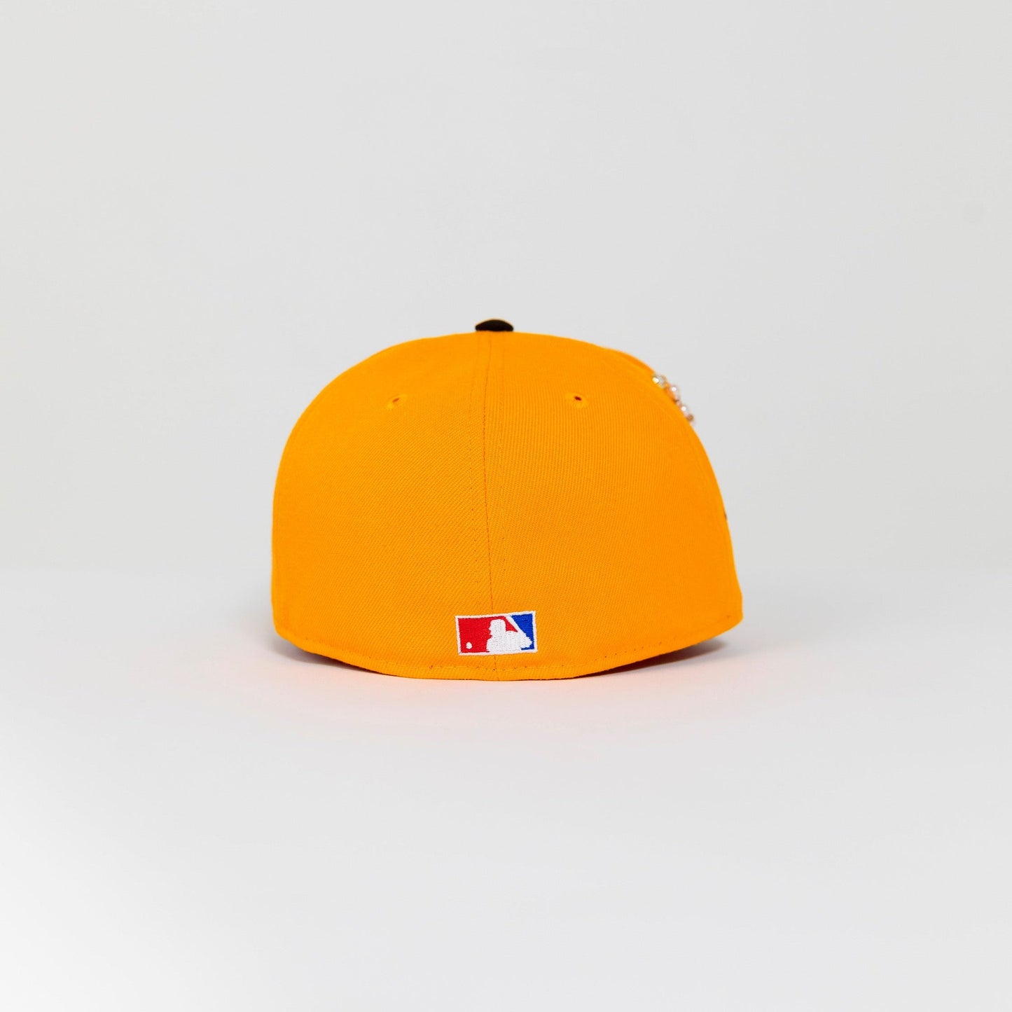 NEW ERA EXCLUSIVE 59FIFTY ORANGE/ BLACK SAN FRANCISCO GIANTS SCRIPT W/ 25TH ANNIVERSARY SIDE PATCH