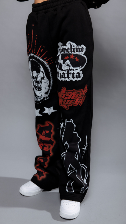 CAP CITY X SHORELINE MAFIA BLACK STUDDED PANTS - UNISEX