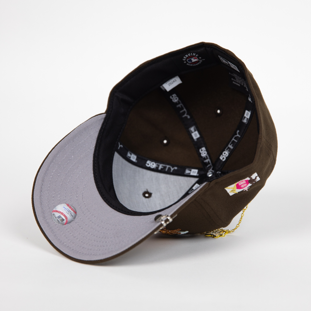 NEW ERA EXCLUSIVE 59FIFTY BROWN LOS ANGELES DODGERS "CITY OF ANGELS" W/ JAPANESE FLAG SIDE PATCH