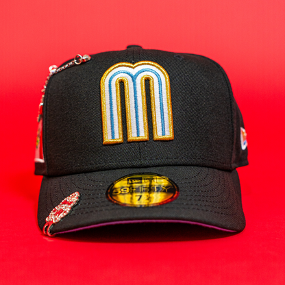 NEW ERA EXCLUSIVE 59FIFTY BLACK MEXICO 2025 WORLD BASEBALL CLASSIC W/ MEXICO FLAG SIDE PATCH
