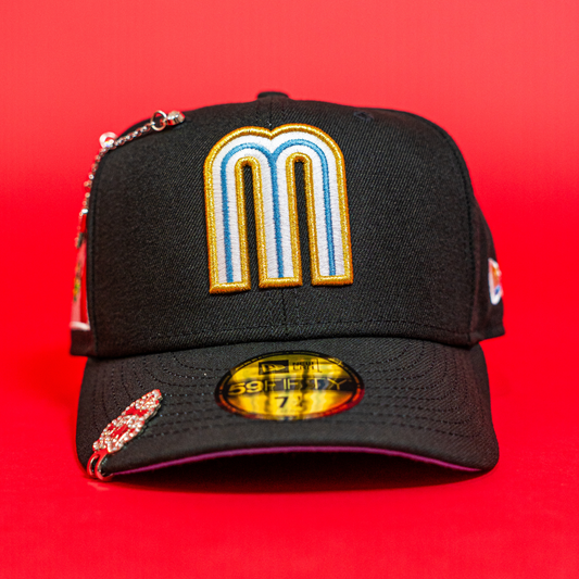NEW ERA EXCLUSIVE 59FIFTY BLACK MEXICO 2025 WORLD BASEBALL CLASSIC W/ MEXICO FLAG SIDE PATCH