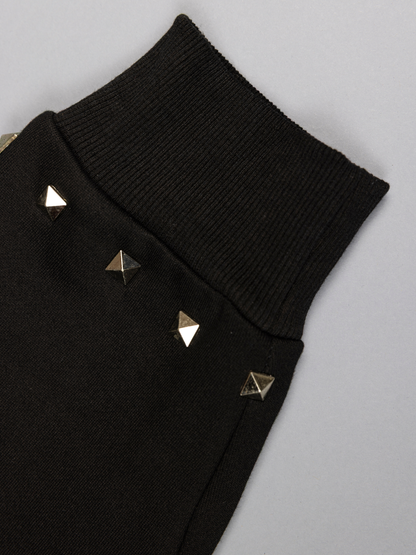 CAP CITY X SHORELINE MAFIA BLACK STUDDED ZIP UP HOODIE - UNISEX