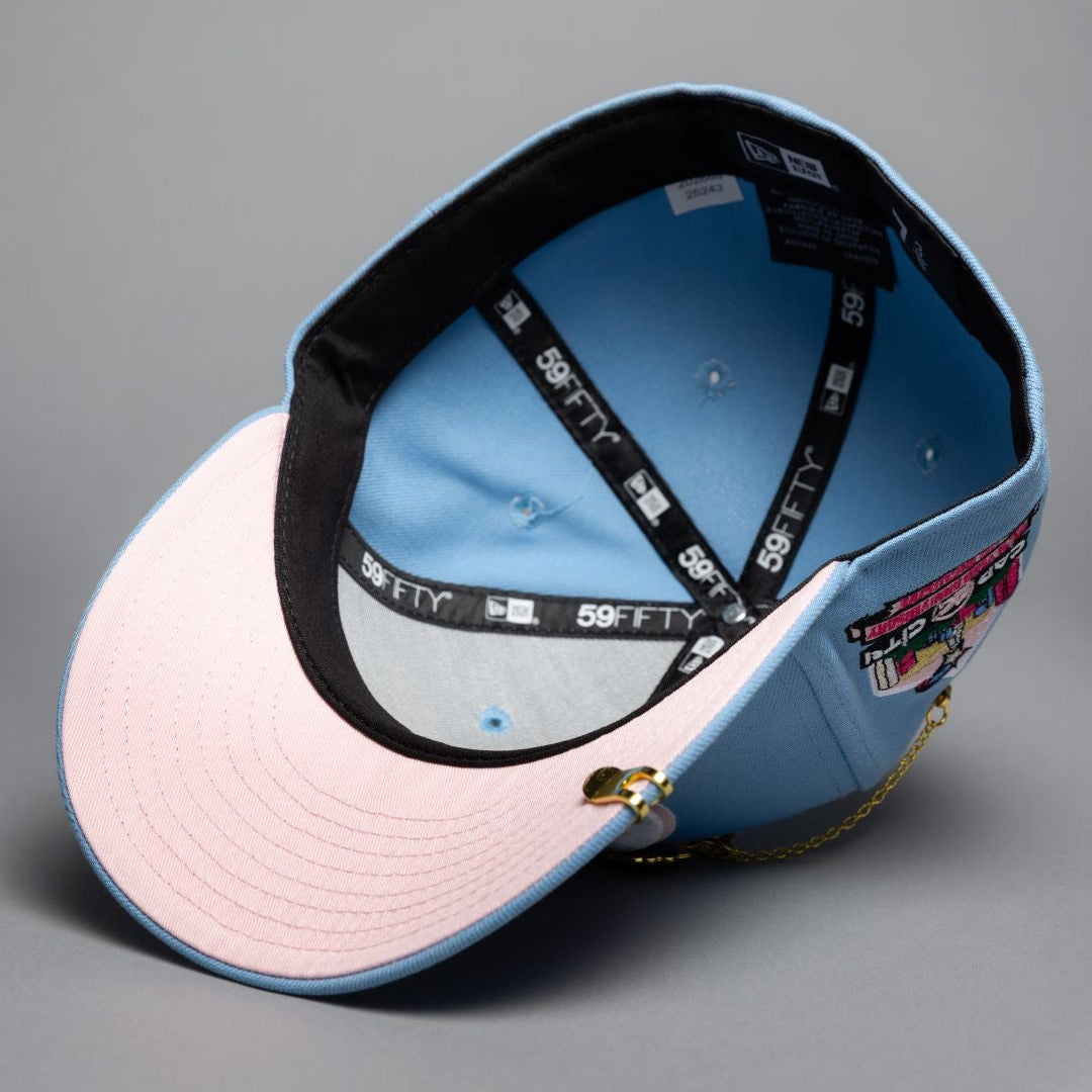 NEW ERA EXCLUSIVE 59FIFTY ICY BLUE "CAP CITY" W/ 15TH ANNIVERSARY SIDE PATCH