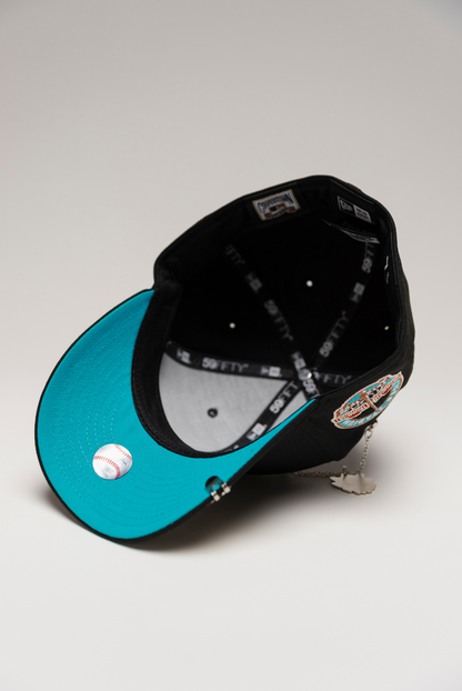 NEW ERA EXCLUSIVE 59FIFTY BLACK DETROIT TIGERS W/ TIGER STADIUM SIDE PATCH