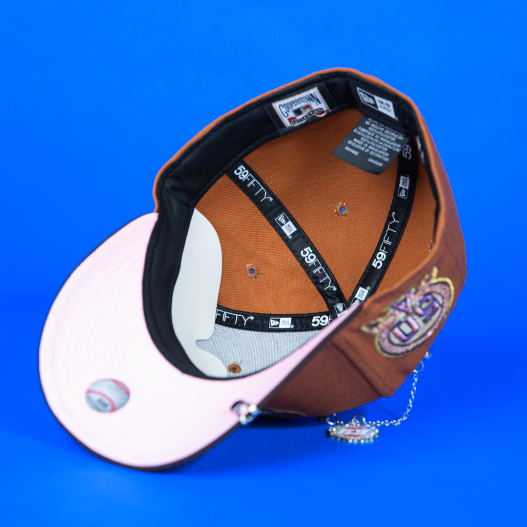 NEW ERA EXCLUSIVE 59FIFTY RUST/ WALNUT ANAHEIM ANGELS W/ 50TH ANNIVERSARY SIDE PATCH