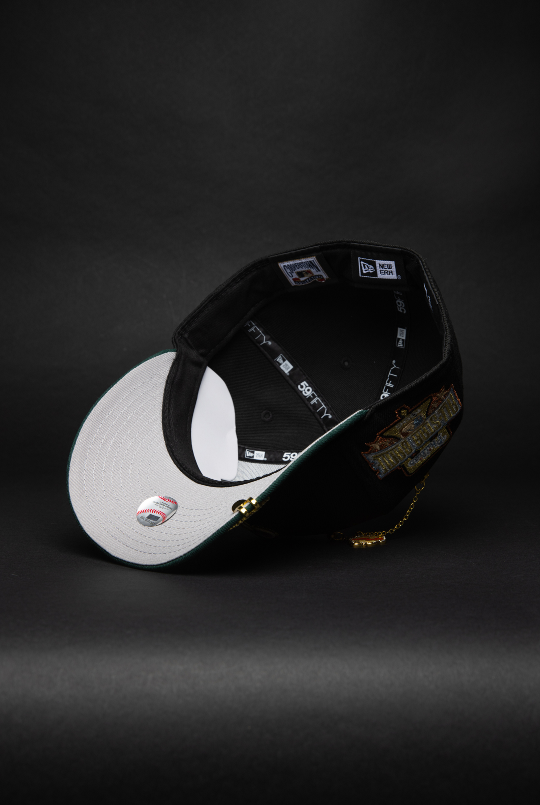 NEW ERA EXCLUSIVE 59FIFTY BLACK/FOREST GREEN PHILADELPHIA PHILLIES W/ 1996 ALL STAR GAME SIDE PATCH