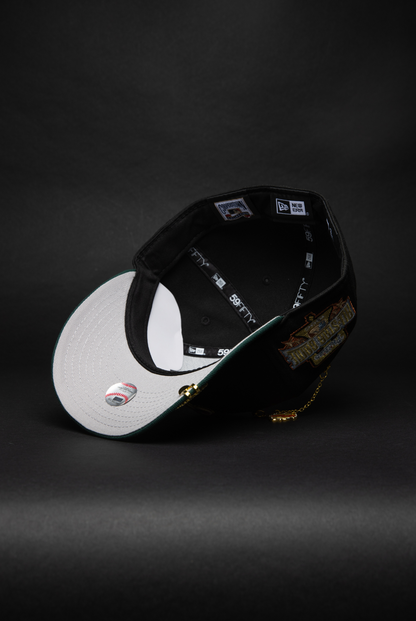 NEW ERA EXCLUSIVE 59FIFTY BLACK/FOREST GREEN PHILADELPHIA PHILLIES W/ 1996 ALL STAR GAME SIDE PATCH