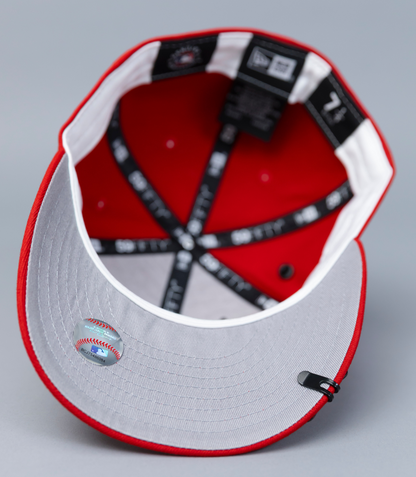 NEW ERA EXCLUSIVE 59FIFTY RED OAKLAND ATHLETICS W/ 1989 WORLD SERIES SIDE PATCH