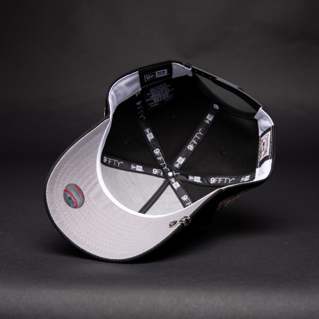 NEW ERA 9FIFTY A-FRAME BLACK TORONTO BLUE JAYS SNAPBACK W/ 30TH ANNIVERSARY SIDE PATCH