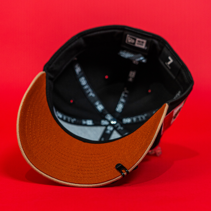 NEW ERA EXCLUSIVE 59FIFTY BLACK/ LIGHT KHAKI MEXICO 2025 WORLD BASEBALL CLASSIC W/ MEXICO FLAG SIDE PATCH