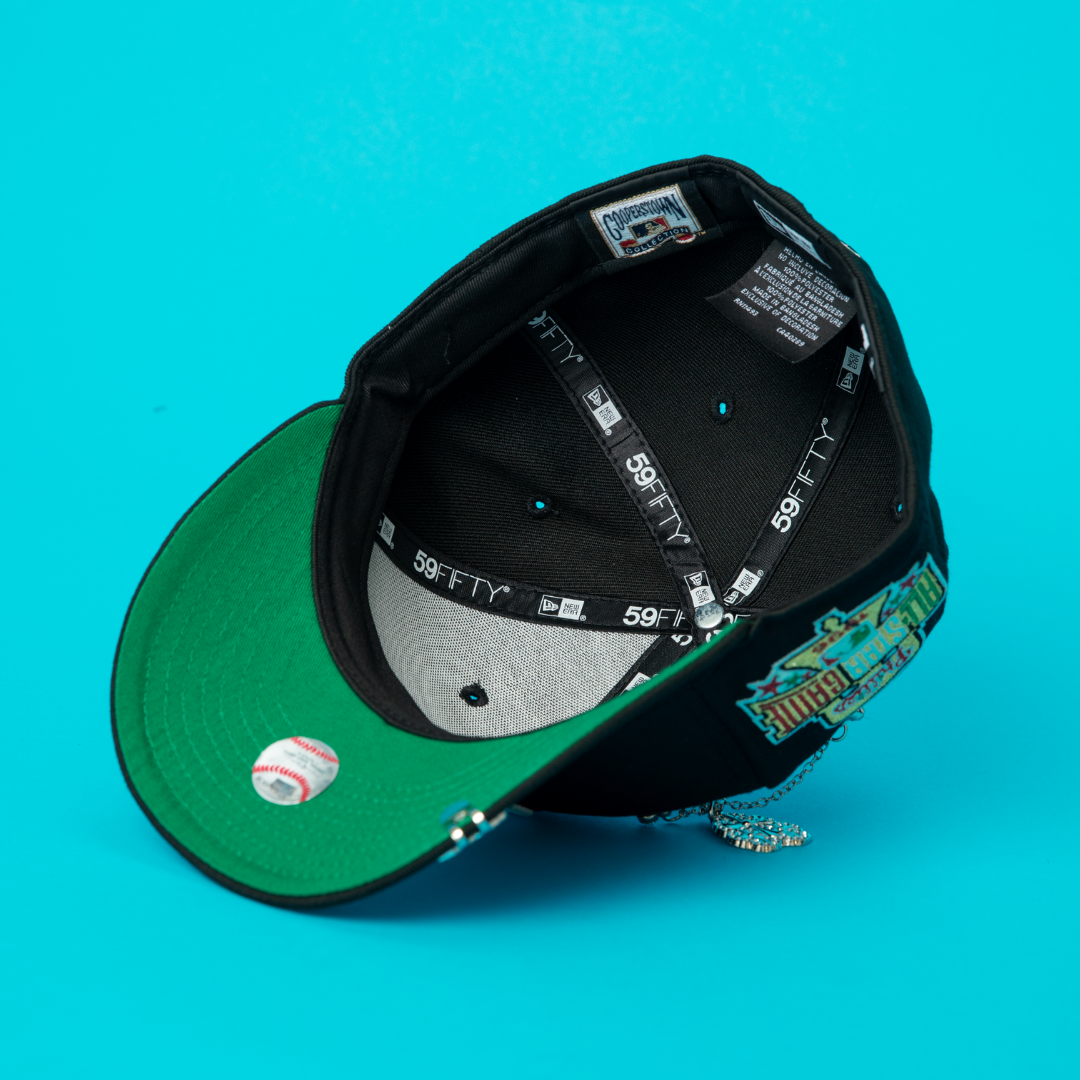 NEW ERA EXCLUSIVE 59FIFTY BLACK PHILADELPHIA PHILLIES W/ 1996 ALL STAR GAME SIDE PATCH