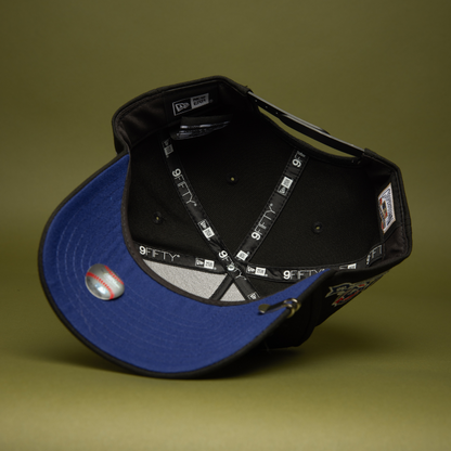 NEW ERA 9FIFTY A-FRAME BLACK TORONTO BLUE JAYS SNAPBACK W/ 10TH ANNIVERSARY SIDE PATCH
