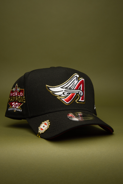 NEW ERA 9FIFTY A-FRAME BLACK ANAHEIM ANGELS SNAPBACK W/ WORLD CHAMPIONS SIDE PATCH
