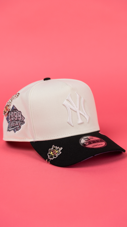 NEW ERA 9FIFTY A-FRAME CHROME/ BLACK NEW YORK YANKEES SNAPBACK W/ 1999 WS SIDE PATCH
