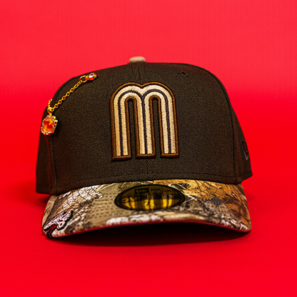 NEW ERA EXCLUSIVE 59FIFTY WALNUT/ REALTREE MEXICO 2025 WORLD BASEBALL CLASSIC TWO TONE