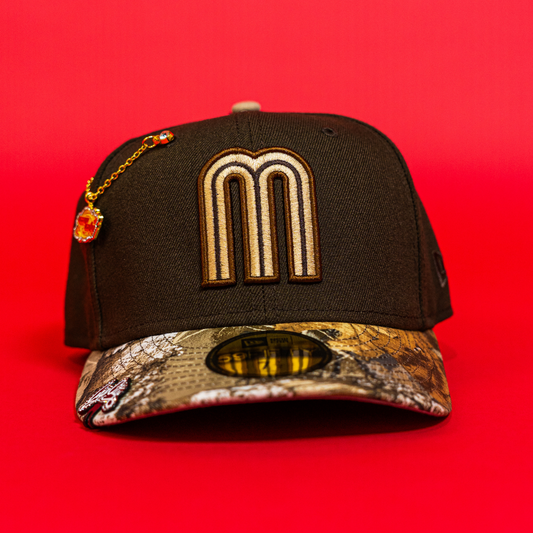 NEW ERA EXCLUSIVE 59FIFTY WALNUT/ REALTREE MEXICO 2025 WORLD BASEBALL CLASSIC TWO TONE