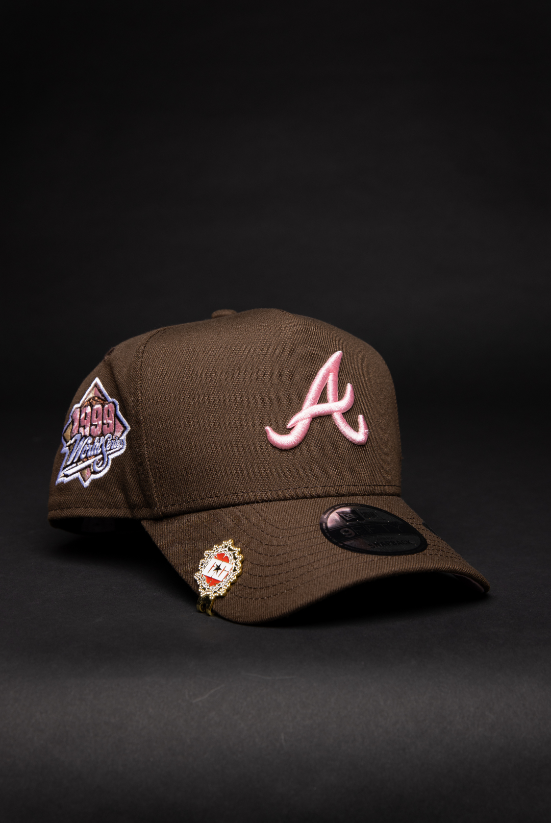 NEW ERA 9FIFTY A-FRAME BROWN ATLANTA BRAVES SNAPBACK W/ 1999 WORLD SERIES SIDE PATCH