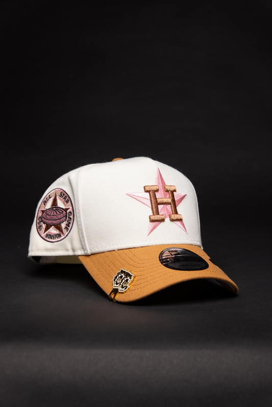 NEW ERA 9FIFTY A-FRAME CHROME/ KHAKI HOUSTON ASTROS SNAPBACK W/ ALL STAR GAME SIDE PATCH