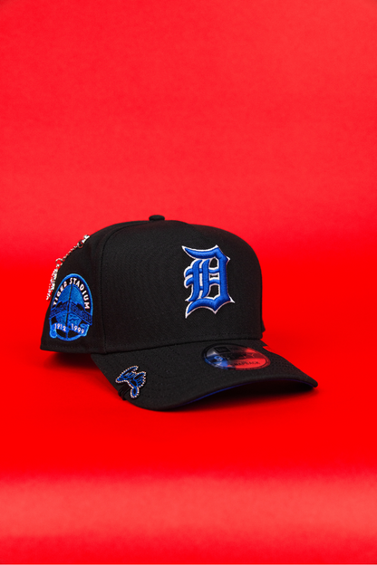 NEW ERA 9FIFTY A-FRAME BLACK DETROIT TIGERS SNAPBACK W/ TIGER STADIUM SIDE PATCH