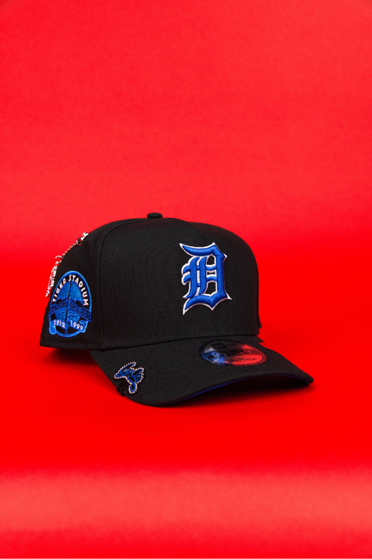 NEW ERA 9FIFTY A-FRAME BLACK DETROIT TIGERS SNAPBACK W/ TIGER STADIUM SIDE PATCH