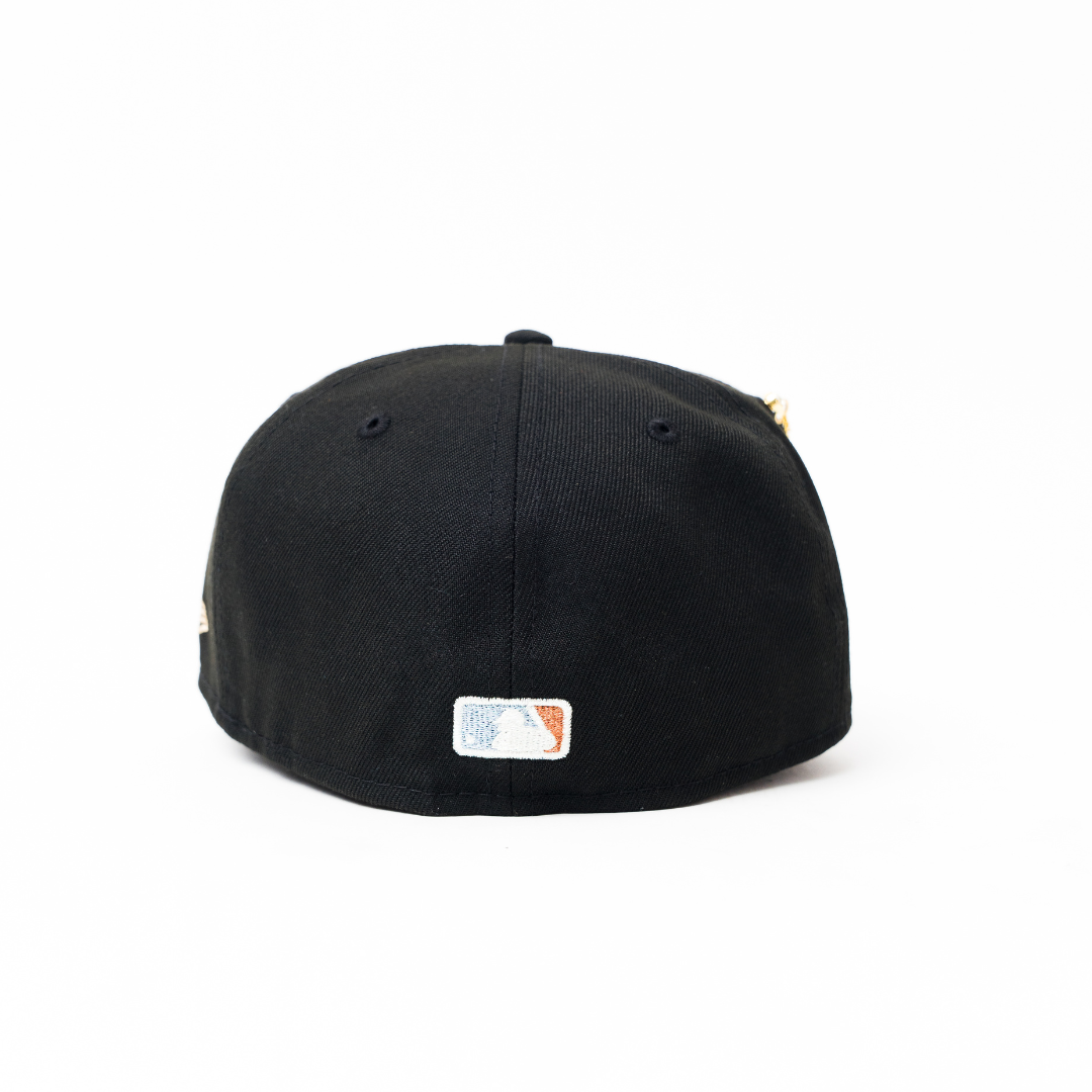 NEW ERA EXCLUSIVE 59FIFTY BLACK NEW YORK YANKEES W 2024 WORLD SERIES SIDE PATCH