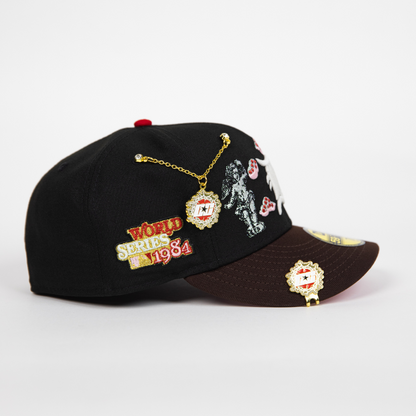 NEW ERA EXCLUSIVE 59FIFTY BLACK/ BROWN DETROIT TIGERS "CITY OF ANGELS" W/ 1981 WORLD SERIES SIDE PATCH