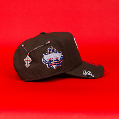 NEW ERA 9FIFTY A-FRAME BROWN UPSIDE DOWN LOS ANGELES DODGERS SNAPBACK W/ 40TH ANNIVERSARY SIDE PATCH