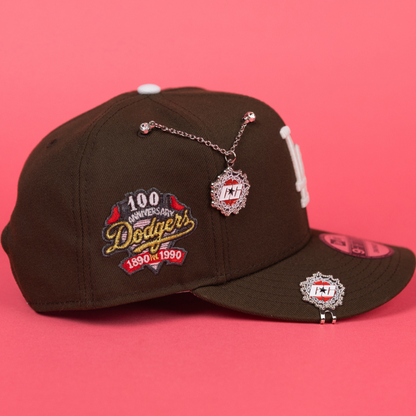 NEW ERA EXCLUSIVE 9FIFTY BROWN LOS ANGELES DODGERS SNAPBACK W/ 100TH ANNIVERSARY SIDE PATCH