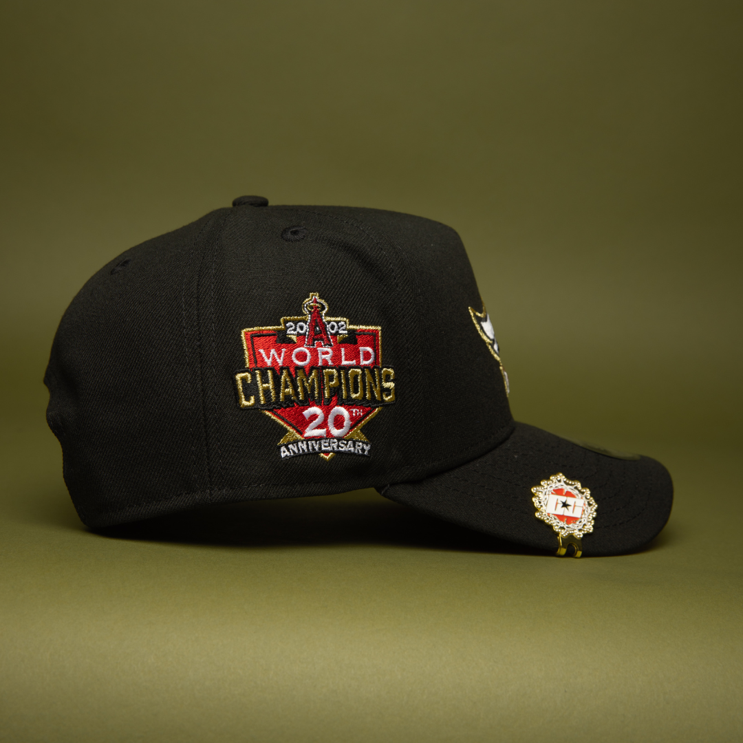 NEW ERA 9FIFTY A-FRAME BLACK ANAHEIM ANGELS SNAPBACK W/ WORLD CHAMPIONS SIDE PATCH