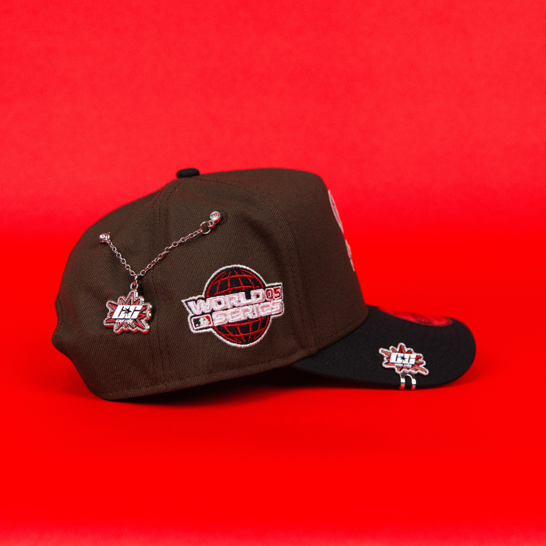 NEW ERA 9FIFTY A-FRAME BROWN/ BLACK CHICAGO WHITE SOX SNAPBACK W/ 1990 ALL STAR GAME SIDE PATCH