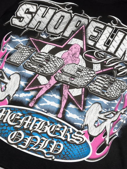 CAP CITY X SHORELINE MAFIA BLACK/COTTON CANDY MEMBERS ONLY TEE - UNISEX