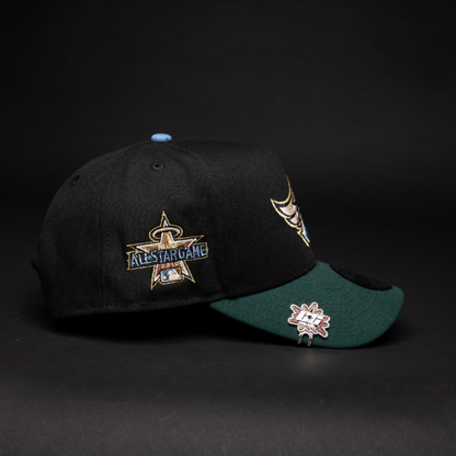 NEW ERA 9FIFTY A-FRAME BLACK/ FOREST GREEN ANAHEIM ANGELS SNAPBACK W/ ALL STAR GAME SIDE PATCH