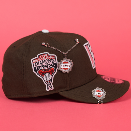 NEW ERA EXCLUSIVE 9FIFTY BROWN UPSIDE DOWN ARIZONA DIAMONDBACKS SNAPBACK W/ 1998 INAUGURAL SEASON PATCH