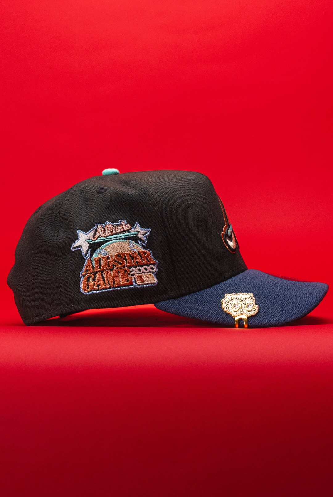 NEW ERA 9FIFTY A-FRAME BLACK/NAVY ATLANTA BRAVES SNAPBACK W/ 2000 ALL STAR GAME SIDE PATCH