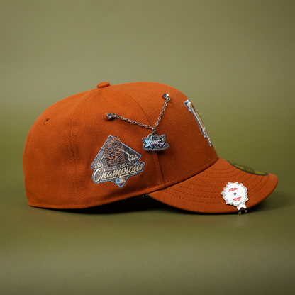NEW ERA EXCLUSIVE 59FIFTY RUST LOS ANGELES DODGERS W/ WORLD SERIES CHAMPIONS SIDE PATCH