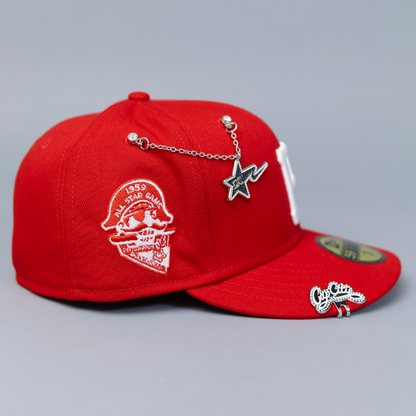 NEW ERA EXCLUSIVE 59FIFTY RED PITTSBURGH PIRATES W/ 1959 ALL STAR GAME SIDE PATCH