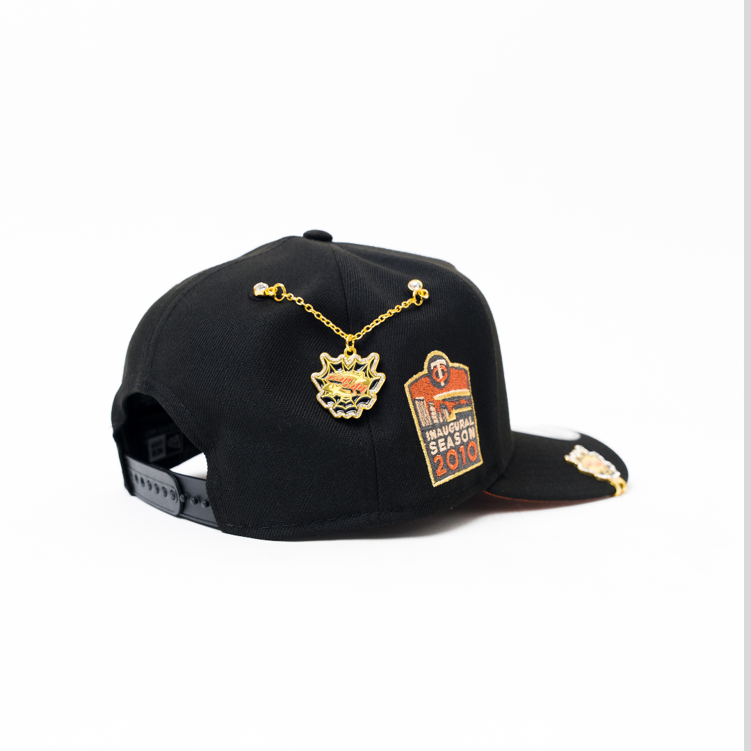 NEW ERA 9FIFTY A-FRAME BLACK MINNESOTA TWINS SNAPBACK W/ 2010 INAUGURAL SEASON SIDE PATCH