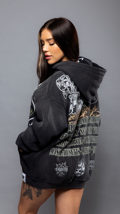 CAP CITY X SHORELINE MAFIA BLACK TANK ZIP UP HOODIE - UNISEX