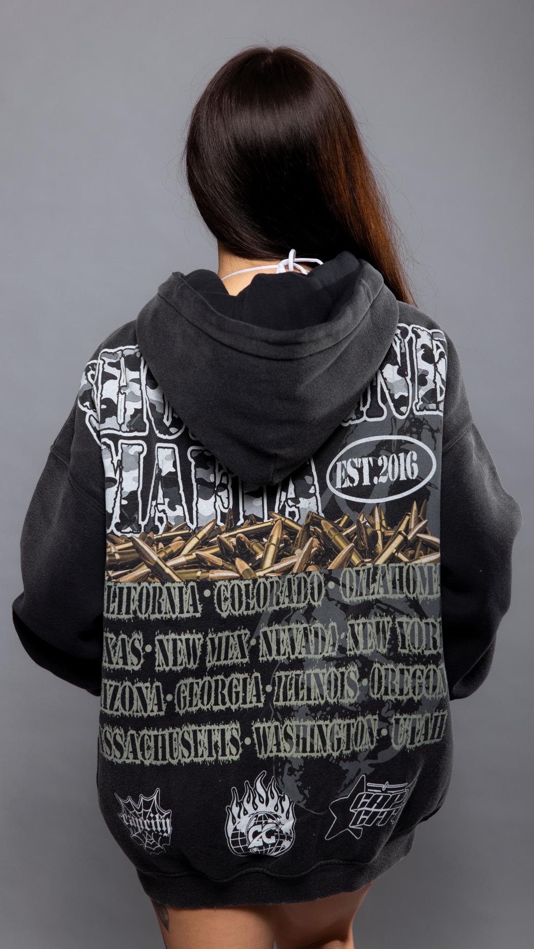 CAP CITY X SHORELINE MAFIA BLACK TANK ZIP UP HOODIE - UNISEX