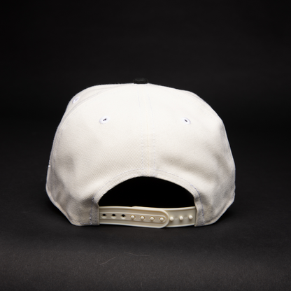 NEW ERA 9FIFTY A-FRAME CHROME/ BLACK PITTSBURGH PIRATES SNAPBACK W/ THREE RIVERS STADUM SIDE PATCH