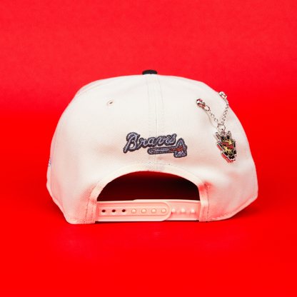 NEW ERA 9FIFTY A-FRAME CHROME/ BLUE ATLANTA BRAVES SNAPBACK W/ TURNER FIELD SIDE PATCH