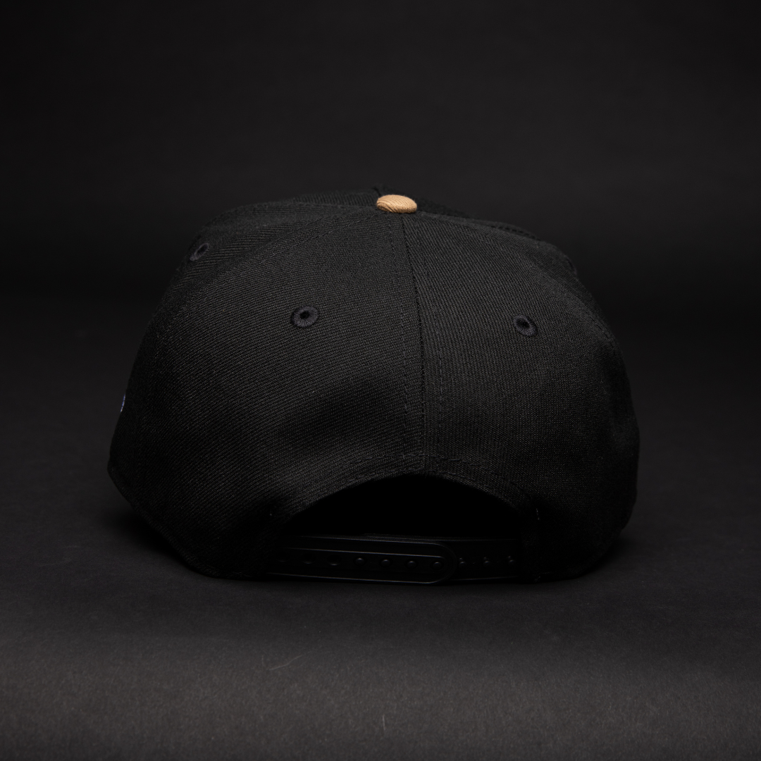 NEW ERA 9FIFTY A-FRAME BLACK/ BEIGE UPSIDE DOWN LOS ANGELES DODGERS SNAPBACK W/ ALL STAR GAME SIDE PATCH