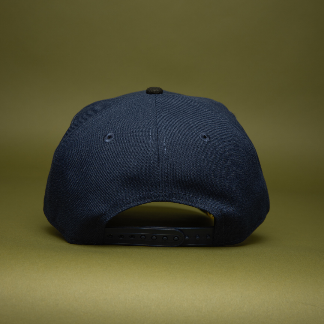 NEW ERA 9FIFTY A-FRAME NAVY/BLACK ANAHEIM ANGELS SNAPBACK W/ 50TH ANNIVERSARY SIDE PATCH